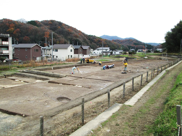 地頭分溝渕遺跡の調査予定地区（北から）