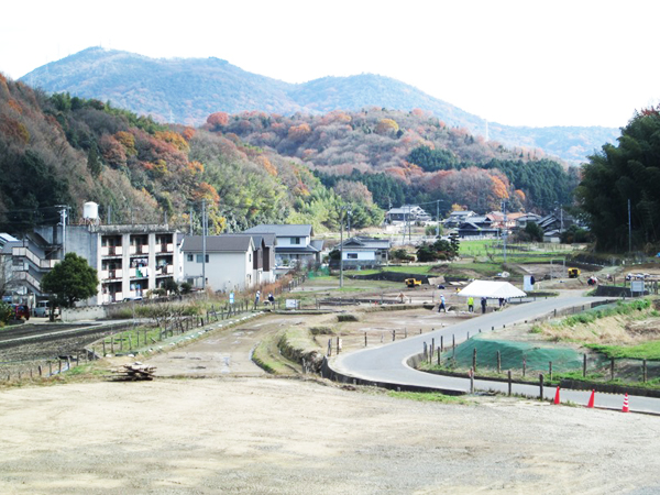 地頭分溝渕遺跡の全景（北から）