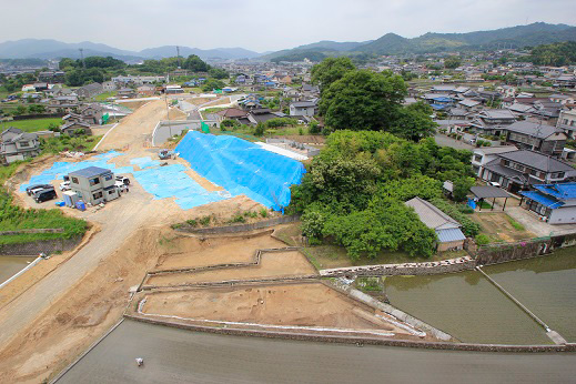 湯伝遺跡空中写真（東から）