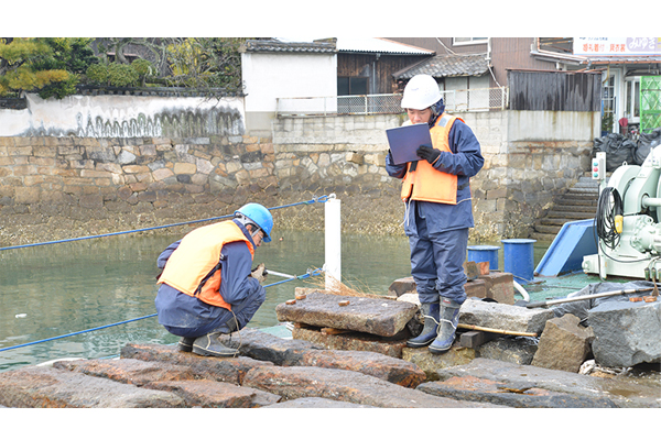 雁木石材の記録作業