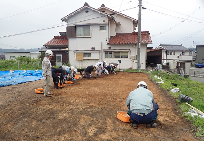 作業風景（北から）