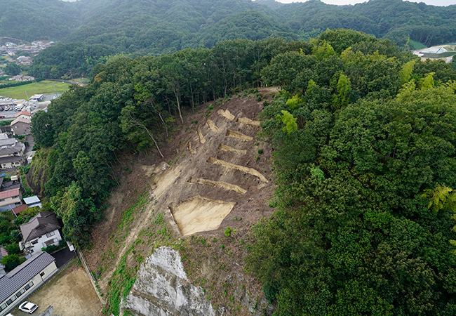 調査後全景（空中写真、北から）