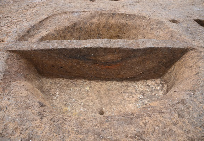 竪穴建物跡の土層断面（南西から）