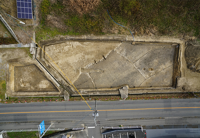 3区　水田と石列（空撮）