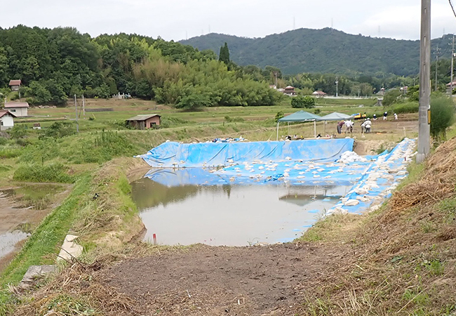 作業風景(手前は昨年度調査区) 作業風景(手前は昨年度調査区)
